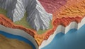 Detailed geological illustration of the Earth's layers Royalty Free Stock Photo