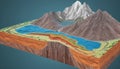 Detailed geological illustration of the Earth's layers Royalty Free Stock Photo