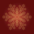 Detailed golden snowflake