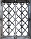 Detailed Gothic Style Iron Window Grill Isolated on White Background Royalty Free Stock Photo