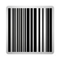 A close up of a black and white barcode pattern isolated on white background Royalty Free Stock Photo