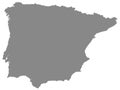 Map of Iberian Peninsula Royalty Free Stock Photo