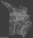 Street roads map of GRENOBLE, FRANCE Royalty Free Stock Photo