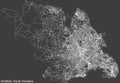 Street roads map of the METROPOLITAN BOROUGH AND CITY OF SHEFFIELD, SOUTH YORKSHIRE