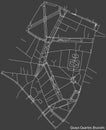 Street roads map of the QUAYS QUARTER (QUAIS, KAAIENWIJK), BRUSSELS