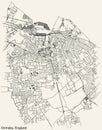 Street roads map of the British city of GRIMSBY, ENGLAND