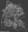 Street roads map of the British city of MIDDLESBROUGH, ENGLAND