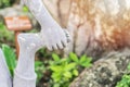 Detailed Hermit statue and architecture in Wat Pho Royalty Free Stock Photo