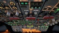 Aircraft Cockpit Overhead Panel with Backlit. Royalty Free Stock Photo