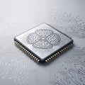 Advanced Artificial Intelligence Microchip with Brain Circuitry for Next-Generation Data Processing and Tech Concepts Royalty Free Stock Photo