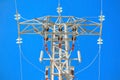Detailed high voltage power line Royalty Free Stock Photo