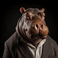 Detailed Hippopotamus Head In Schlieren Photography Style