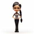 Detailed Hispanicore Female Figurine With Sleek Ponytail Hairstyle