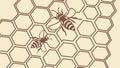 Detailed Honeycomb with Bees and Hexagonal Pattern Vector, vector design Generative AI Royalty Free Stock Photo