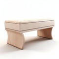 Detailed Hyperrealism White Bench With Ottoman In Beige - 3d Render Royalty Free Stock Photo