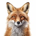 Detailed Hyperrealistic Red Fox Head Vector Illustration