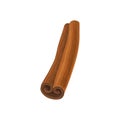 Detailed icon of cinnamon stick. Aromatic spice. Cooking ingredient. Dishes component. Related to cuisine theme. Vector