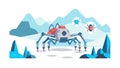 Futuristic Robot Spider: Advanced AI and Machine Intelligence, vector design Generative AI Royalty Free Stock Photo