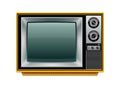 Detailed icon representing yellow retro tv