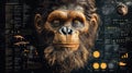 Detailed illustration of Australopithecus with evolutionary data Royalty Free Stock Photo