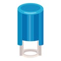 Detailed illustration of a blue electronic capacitor in isometric view, suitable for technical content Royalty Free Stock Photo