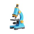 Blue microscope isolated on transparent background isolated on transparent background Royalty Free Stock Photo