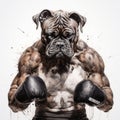 Detailed Illustration Of A Boxing Dog In White Background
