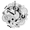 An Intricate Clockwork Design that Features Numerous Gears and Complex Mechanisms within it Royalty Free Stock Photo