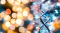 Detailed illustration of dna strand with highlighted strip, exploring the genetic code, biological inheritance, and the building