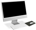 Flat Screen Desktop Computer with a Keyboard and Mouse Royalty Free Stock Photo