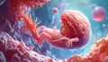 Fetus Development Human Embryo Inside Womb. Royalty Free Stock Photo