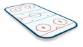 Detailed illustration of a icehockey rink, field, court with perspectives, eps10 vector Royalty Free Stock Photo