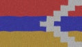 Detailed Illustration of a Knitted Flag of Artsakh - Nagorno-Karabakh