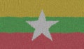 Detailed Illustration of a Knitted Flag of Burma - Myanmar Royalty Free Stock Photo