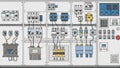 Industrial Electrical Control Panel and Circuit Breaker Room Royalty Free Stock Photo