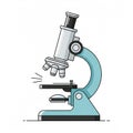 Detailed Illustration of a Modern Microscope for Scientific Research Royalty Free Stock Photo