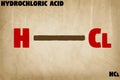 Detailed illustration of the molecule of Hydrochloric acid Royalty Free Stock Photo