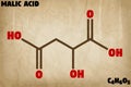 Detailed illustration of the molecule of Malic acid