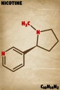 Detailed illustration of the molecule of Nicotine