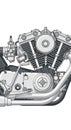 Detailed Illustration of Motorcycle Engine Components Royalty Free Stock Photo