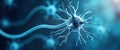 Detailed illustration of neuron cell. Complex structure with branching extensions. Modern medical tech image for educational Royalty Free Stock Photo