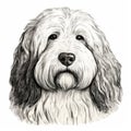 Detailed Illustration Of Old English Sheepdog In Phoenician Art Style Royalty Free Stock Photo