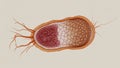 Detailed Illustration of a Salmonella Bacterium Showing Internal Structures. Royalty Free Stock Photo