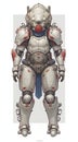 Detailed Illustration of a Sci-fi Armor Suit on White Background Royalty Free Stock Photo