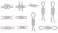 Set of Nautical Knots Illustrations Royalty Free Stock Photo
