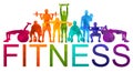 Detailed illustration silhouettes strong rolling people set girl and man sport fitness gym body-building workout powerlifti Royalty Free Stock Photo