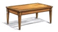 Illustration of a Classic Wooden Occasional Table with Tapered Legs Royalty Free Stock Photo
