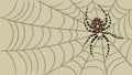 Detailed Spider on Intricate Cobweb, vector design Generative AI Royalty Free Stock Photo