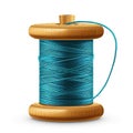 Detailed illustration of a spool of thread for sewing hemming isolated on a white background, Ai Generated