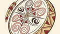 Ceremonial Drum: Intricate Stylized Instrument with Detailed Patterns, vector design Generative AI Royalty Free Stock Photo